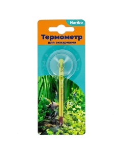 Термометр для аквариума стеклянный тонкий на присоске 8 см Naribo