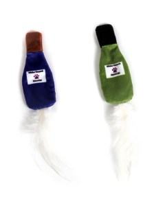 Игрушка для кошек Aromadog 2 бутылочки с перьями разноцветные хрустящие 2 шт Pet park