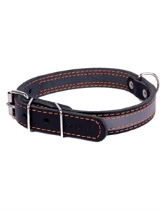 Ошейник для собак кожаный со светоотражающей лентой черный 48 63 см x 35 мм Collar
