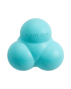 Игрушка для собак Squeaky Bounce Ball жевательный мяч с пищалкой арахис голубой Playology