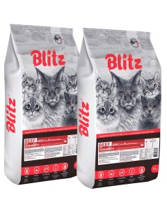 Сухой корм для кошек Sensitive Adult Cat Beef с говядиной 2 шт по 10 кг Blitz