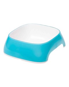Одинарная миска для кошек и собак пластик резина белый голубой 0 4 л Ferplast