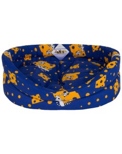 Лежак для кошек Кошки с бортиком 2 49 х 38 х 16 см синий Бобровый дворик