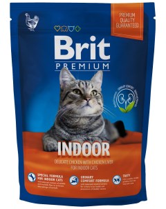 Сухой корм для кошек Premium Indoor для домашних курица 0 8кг Brit*