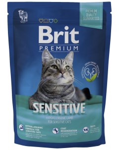Сухой корм для кошек Premium Sensitive ягненок 0 8кг Brit*