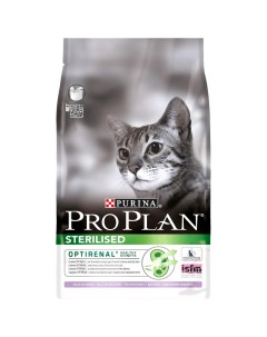 Сухой корм для кошек Sterilised Optirenal индейка 1 5кг Pro plan