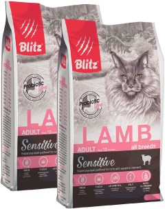Сухой корм для кошек Sensitive Adult Cat Lamb с ягненком 2 шт по 0 4 кг Blitz