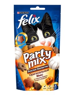 Лакомство для кошек Party mix Оригинал Микс курица печень индейка 60 г Felix
