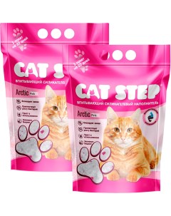 Наполнитель для туалета кошек Arctic Pink силикагелевый впитывающий 3 8 л Cat step