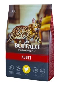 Сухой корм для кошек ADULT курица 3шт по 400г Mr.buffalo