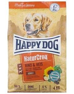 Сухой корм для собак NatureCroq Adult говядина рис 15кг Happy dog