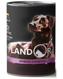 Консервы для собак ягненок с индейкой 400г Landor