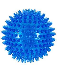 Игрушка для собак Мяч с пищалкой и шипами голубой 9 см Marli