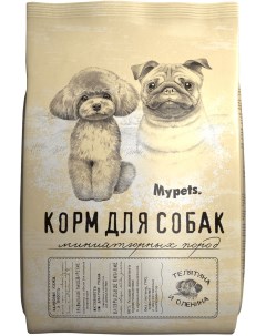 Сухой корм для собак с телятиной и олениной для маленьких пород 1 5кг Mypets
