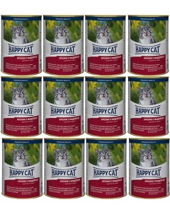 Консервы для кошек кролик индейка 12шт по 400г Happy cat