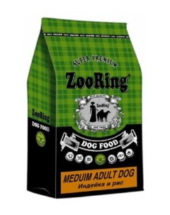 Сухой корм для собак MEDIUM ADULT DOG индейка рис 2кг Zooring