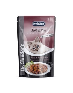 Влажный корм для кошек Dr Clauder s телятина индейка в соусе 12 шт по 85 г Dr.clauder’s