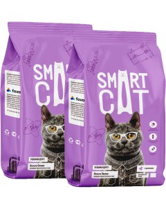 Сухой корм для кошек кролик 2 шт по 1 4 кг Smart cat