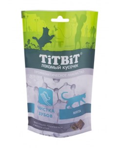 Лакомство для кошек Хрустящие подушечки для чистки зубов утка 60 г Titbit