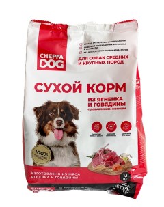 Сухой корм для собак с ягненком говядиной и морковью 1 1 кг Chepfa dog