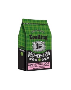 Сухой корм для собак Mini Active Dog для мелких пород утка рис 10 кг Zooring
