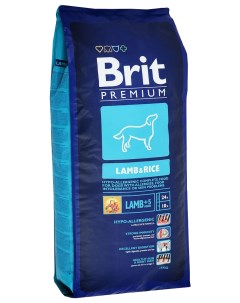 Сухой корм для собак Premium с ягненком и рисом гипоаллергенный 15 кг Brit*