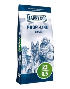 Сухой корм для взрослых собак всех пород Profi Line Basic 23 9 5 2 шт по 20 кг Happy dog