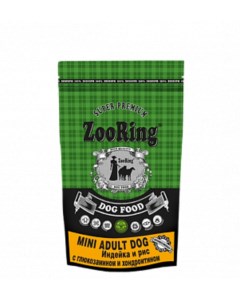 Сухой корм для собак Mini Adult Dog для мелких пород индейка рис 700 г Zooring