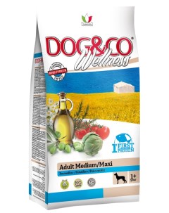 Сухой корм для собак Adult Medium Maxi рис рыба 12 2кг Wellness dog&co