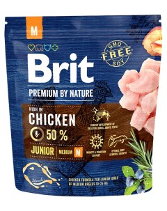 Сухой корм для собак Premium by Nature Junior от 2 до 12 месяцев курица 1 кг Brit*