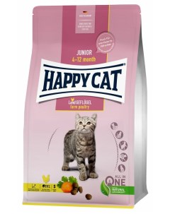 Сухой корм для кошек Junior домашняя птица 0 3кг Happy cat