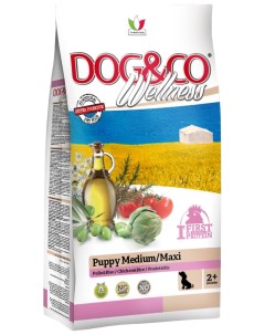 Сухой корм для собак Puppy Medium Maxi курица рис 3 1кг Wellness dog&co