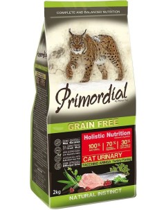 Сухой корм для кошек при мочекаменной болезни с индейкой 5 шт по 2 кг Primordial