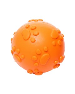 Игрушка для собак резиновая Мяч с лапками оранжевая 7см Duvo+