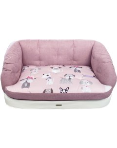 Диван лежак для животных Francine розовый с собачками S 60х50х30см Anteprima