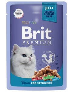 Влажный корм для кошек Premium перепелка для стерилизованных 85 г Brit*