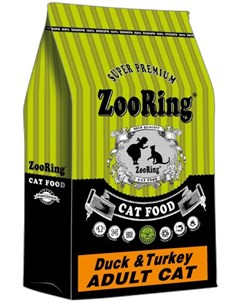 Сухой корм для кошек Adult Cat Duck Turkey утка и индейка 1 5 кг Zooring