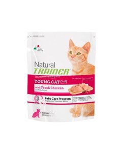 Сухой корм для котят TRAINER Natural Young Cat от 7 до 12 месяцев курица 1 5кг Natural trainer