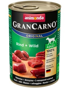 Консервы для собак Gran Carno Original Adult с говядиной и дичью 6шт по 400г Animonda