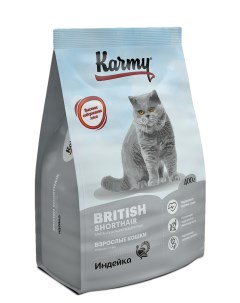 Сухой корм для кошек British Shorthair британская индейка 0 4кг Karmy