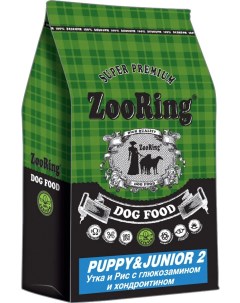 Сухой корм для щенков Puppy Junior 2 утка и рис 2 кг Zooring