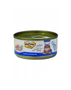 Консервы для кошек Деликатес тунец с анчоусами кусочки в желе 70г Мнямс