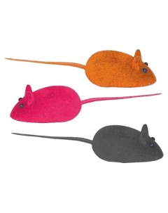 Игрушка пищалка для кошек велюр разноцветный 12 см 3 шт Триол