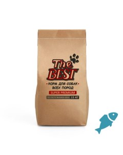 Корм для собак всех пород рыба крупная гранула 15 кг The best