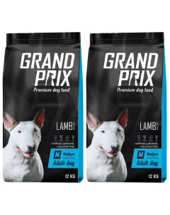 Сухой корм для собак Medium Adult для средних пород ягненок 2 шт по 12 кг Grand prix