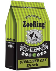 Сухой корм для кошек STERILIZED CAT утка 1 5 кг Zooring