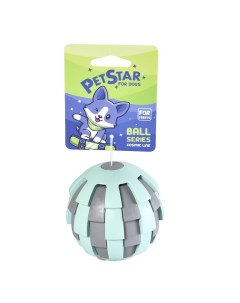 Игрушка для собак Мяч для лакомств голубой термопластичная резина 7 8см Pet star