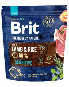 Сухой корм для собак Premium by Nature Sensitive с ягненком и рисом 1 кг Brit*