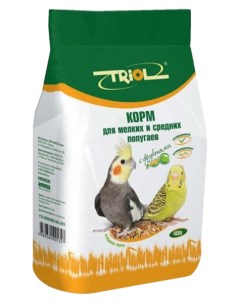 Сухой корм для мелких и средних попугаев с фруктами 400 г Триол