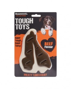 Жевательная игрушка для собак Beef Tough Toys Steak коричневая 15 см Rosewood